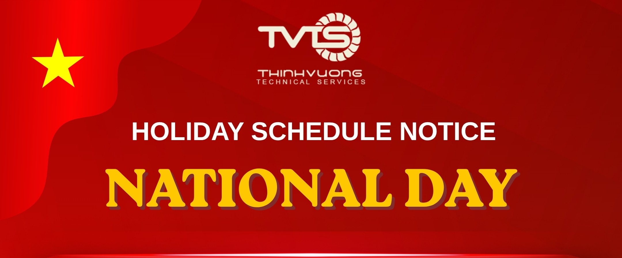 National Day (September 2nd) holiday schedule at TVTS